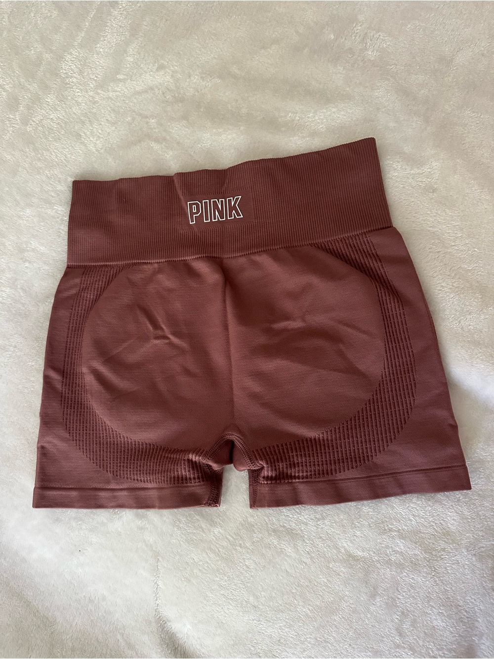 PINK Victoria's Secret Women's Seamless High-Waist Shorts — Burgundy